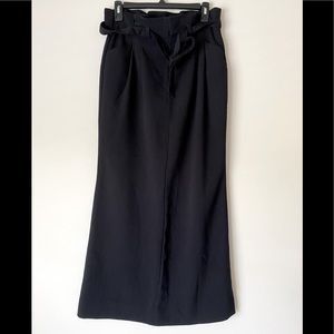 Stretch Women’s Pleated Front Pencil Black Long Skirt - 2 - Pre-owned